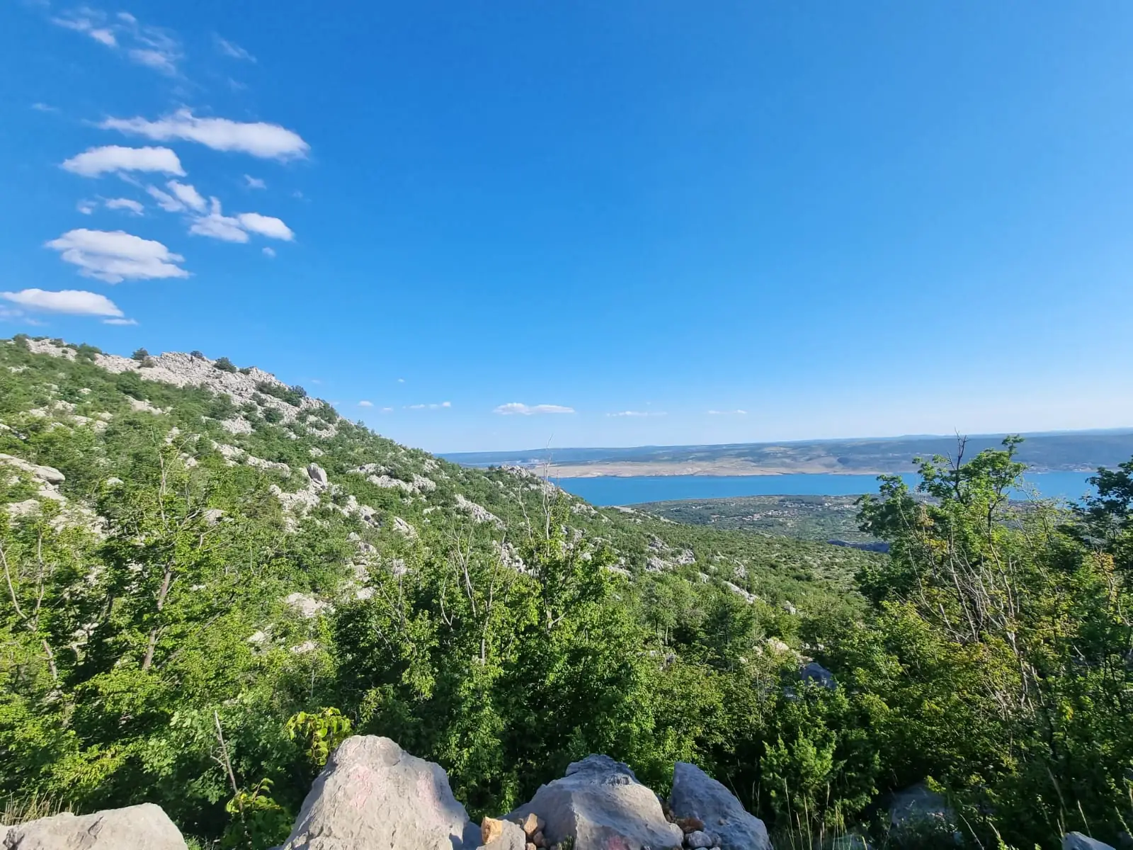 Coastal viewpoint from the Velebit mountains near National Park Paklenica