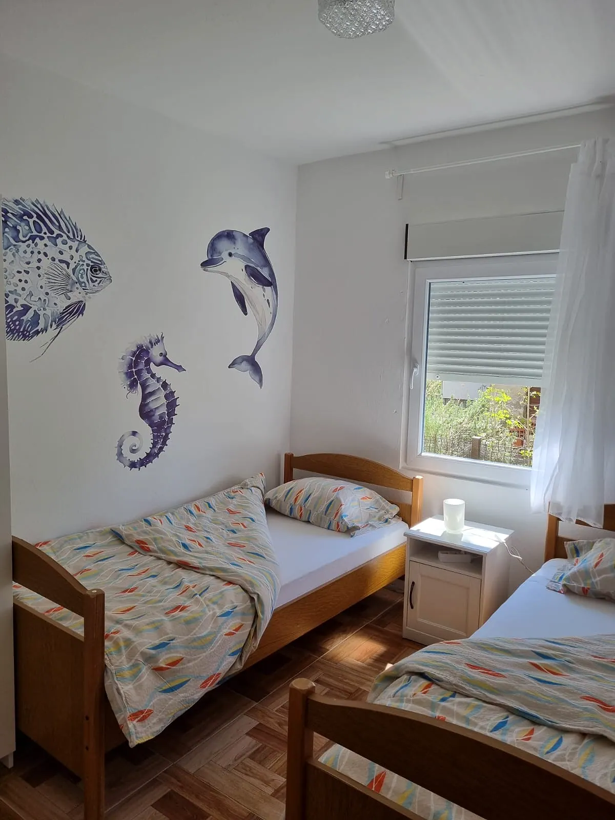 Twin bedroom at Apartman Linda for children friends or group stays in Seline